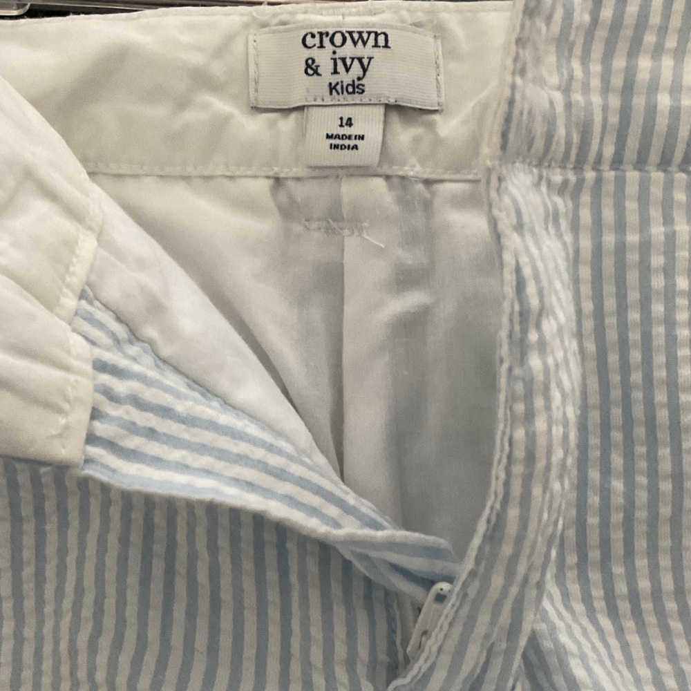 Crown & Ivy Kids Blue Striped Shorts